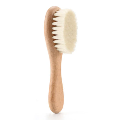 Newborn Baby Wool Baby Wooden Brush Comb Newborn Hair Brush Infant Head Massager Portable Baby Comb Hair Bath Brush Comb New