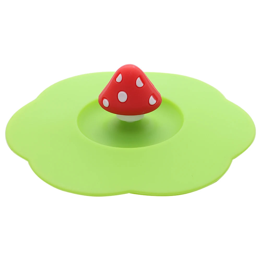 Cartoon 10cm Cute Silicone Cup Cover Heat-resistant Leak Proof Sealed Lids Cap Dustproof Cup Cover Suction Cup Cover Tea Lids
