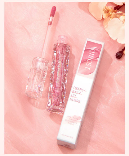 QIBEST Diamond Liquid Lipstick Moisturizing Lasting Purple Sparkling Waterproof Lip Gloss Matte Glitter Lipstick Korean Makeup