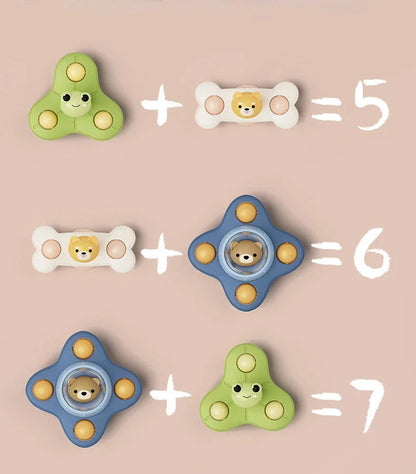 Baby Bath Toys Funny Bathing Sucker Spinner Suction Cup Cartoon Rattles Fidget Educational Toys For Children Boys Gift