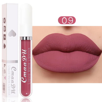 Sexy Long Lasting Velvet Matte Lip Gloss Rose Liquid Lipstick Makeup Women Beauty Red Nonstick Cup Waterproof Lip Gloss 18 Color