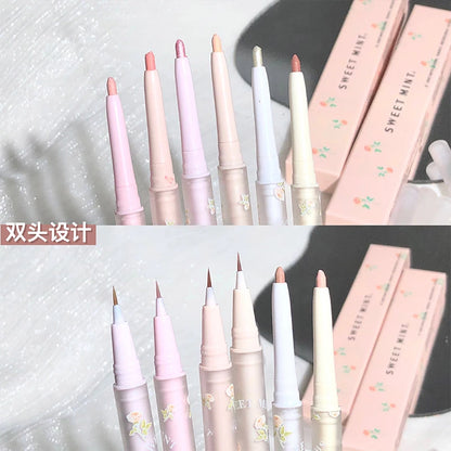 Mulitfuntional Double Ended Lying Silkworm Pencil Highlighter Makeup Pen Nude Liquid Contour Liner Eye Brightener Make Up Stick