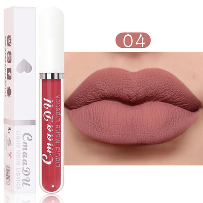 Sexy Long Lasting Velvet Matte Lip Gloss Rose Liquid Lipstick Makeup Women Beauty Red Nonstick Cup Waterproof Lip Gloss 18 Color