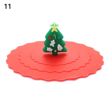 Cartoon 10cm Cute Silicone Cup Cover Heat-resistant Leak Proof Sealed Lids Cap Dustproof Cup Cover Suction Cup Cover Tea Lids