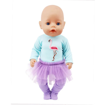 2 Pcs/Set Animal Pajamas Suit For 43 Cm Born Baby Reborn Doll Clothes Accessories 18 Inch Doll Girls Toys Our Generation Nenuco