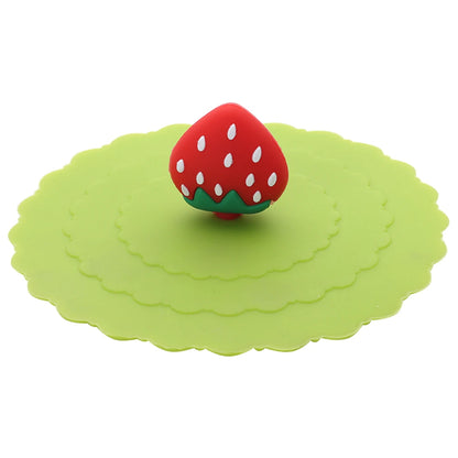 Cartoon 10cm Cute Silicone Cup Cover Heat-resistant Leak Proof Sealed Lids Cap Dustproof Cup Cover Suction Cup Cover Tea Lids