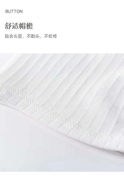 Soft Infant Beanies Caps Baby Hat Cartoon Bear Boneless Muslin Hat Newborn Headwear Windproof Spring Hat 0-3M Baby Hats