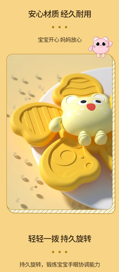 Baby Bath Toys Funny Bathing Sucker Spinner Suction Cup Cartoon Rattles Fidget Educational Toys For Children Boys Gift