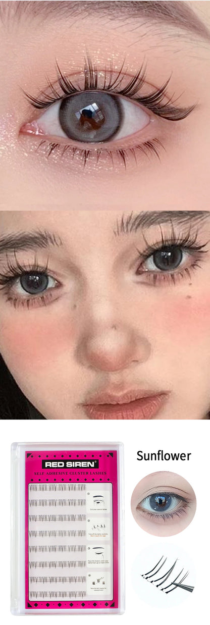 Self Adhesive Bottom Lashes No Glue Needed Reusable Under Eyelash Korean / Makeup DIY Individual Manga Lash Clusters