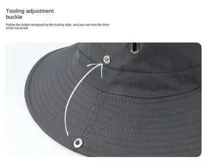 Summer Bucket Hat for Men Fisherman Cap Fishing Outdoor Sunshade Big Brim Sunscreen Riding Hiking Suncreen Sunhat