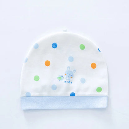 Soft Infant Beanies Caps Baby Hat Cartoon Bear Boneless Muslin Hat Newborn Headwear Windproof Spring Hat 0-3M Baby Hats