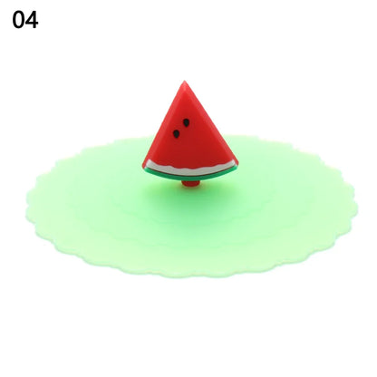 Cartoon 10cm Cute Silicone Cup Cover Heat-resistant Leak Proof Sealed Lids Cap Dustproof Cup Cover Suction Cup Cover Tea Lids