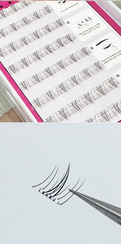 Self Adhesive Bottom Lashes No Glue Needed Reusable Under Eyelash Korean / Makeup DIY Individual Manga Lash Clusters