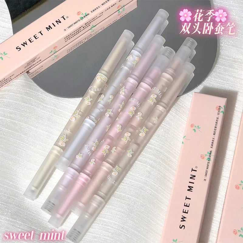 Mulitfuntional Double Ended Lying Silkworm Pencil Highlighter Makeup Pen Nude Liquid Contour Liner Eye Brightener Make Up Stick