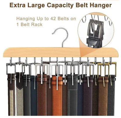 Wooden Belt Rack Women Storage Hangers for Clothes Case Home Wardrobe Accessories Supplly Scarf Organizer Men Tie Belt Hangers