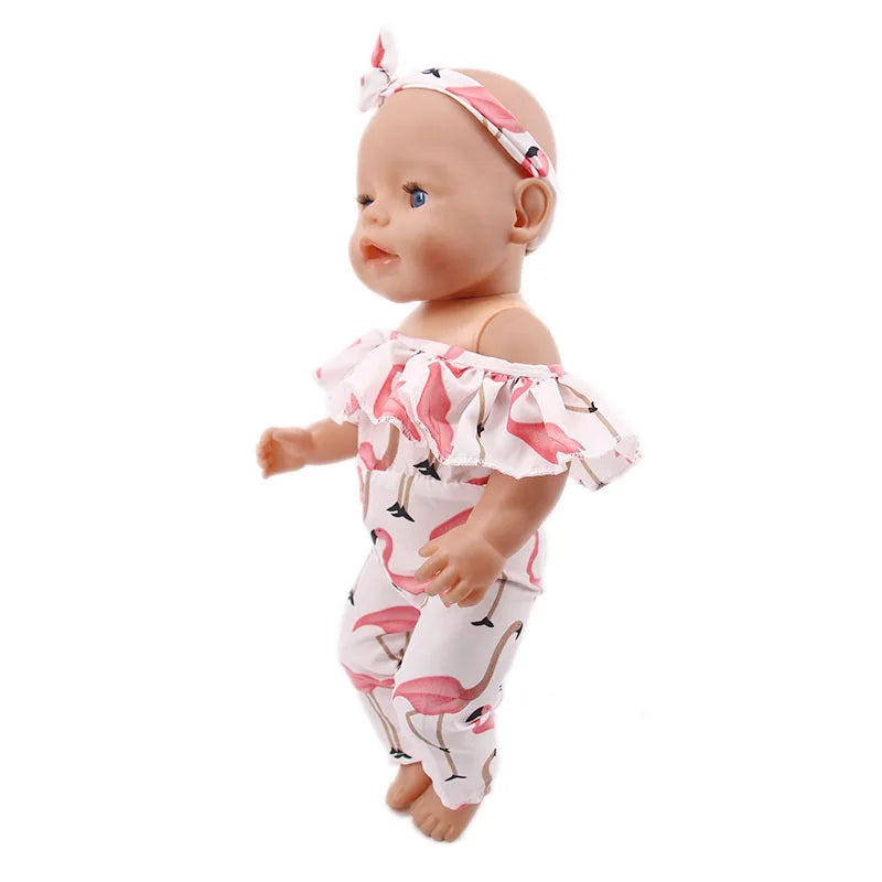 2 Pcs/Set Animal Pajamas Suit For 43 Cm Born Baby Reborn Doll Clothes Accessories 18 Inch Doll Girls Toys Our Generation Nenuco