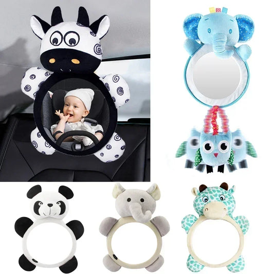 Black White View Back Seat Mirror Baby Car Mirror Safety Seat Headrest Rearview Mirror Baby Facing Rear Ward Car Kids Monitor