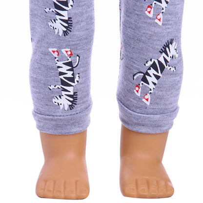 2 Pcs/Set Animal Pajamas Suit For 43 Cm Born Baby Reborn Doll Clothes Accessories 18 Inch Doll Girls Toys Our Generation Nenuco