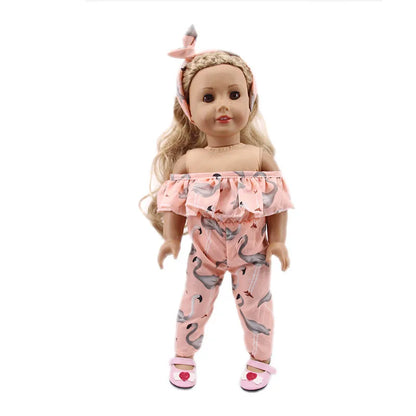 2 Pcs/Set Animal Pajamas Suit For 43 Cm Born Baby Reborn Doll Clothes Accessories 18 Inch Doll Girls Toys Our Generation Nenuco