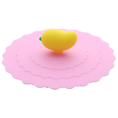 Cartoon 10cm Cute Silicone Cup Cover Heat-resistant Leak Proof Sealed Lids Cap Dustproof Cup Cover Suction Cup Cover Tea Lids