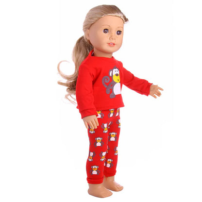 2 Pcs/Set Animal Pajamas Suit For 43 Cm Born Baby Reborn Doll Clothes Accessories 18 Inch Doll Girls Toys Our Generation Nenuco